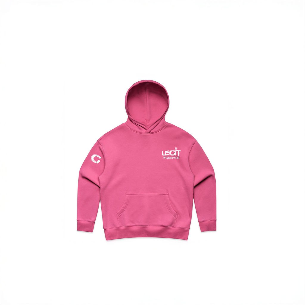 Legit Signature Hoodie - Ladies Cut HOT Pink