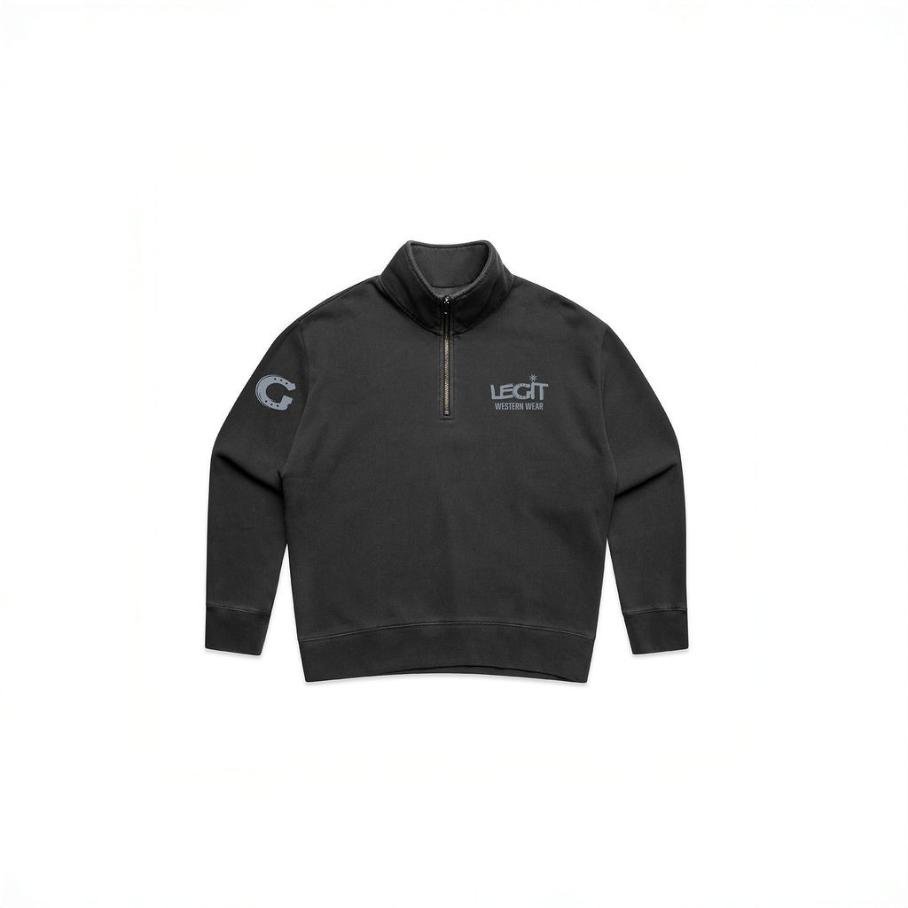 Legit Ladies Half Zip - Faded Black